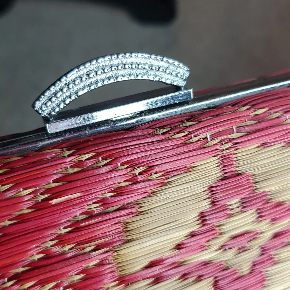 Vintage Japanese Igusa (Woven Grass) Kimono Clutch